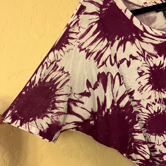 NWT American Dream Purple & White Floral Print Top - Picture 6 of 10